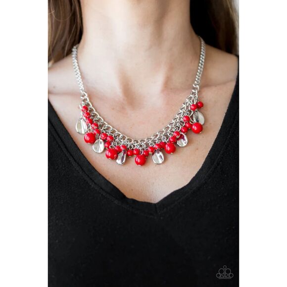 Summer Showdown Red Necklace (318) - Picture 1 of 3